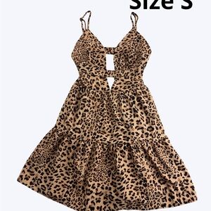 SHEIN Leopard Print Midi Dress